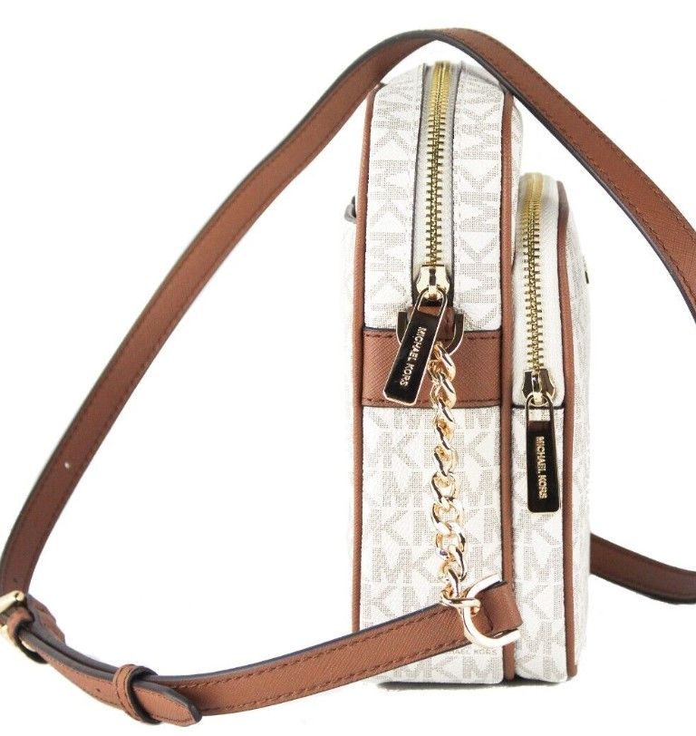 Michael Kors – Jet Set – Umhängetasche aus PVC „North South Chain“ in Vanille