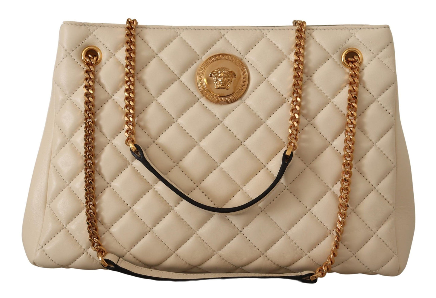 Versace – Elegante Tragetasche aus gestepptem Nappaleder