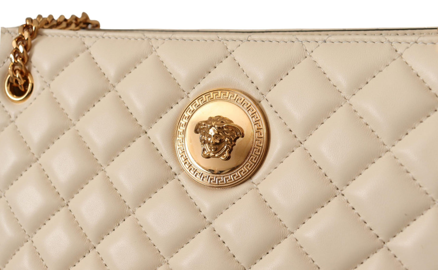 Versace – Elegante Tragetasche aus gestepptem Nappaleder