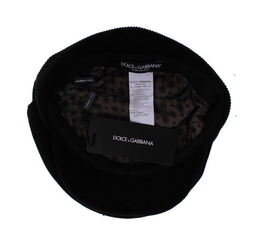 Cappello da baseball con logo in cotone nero Cabbie