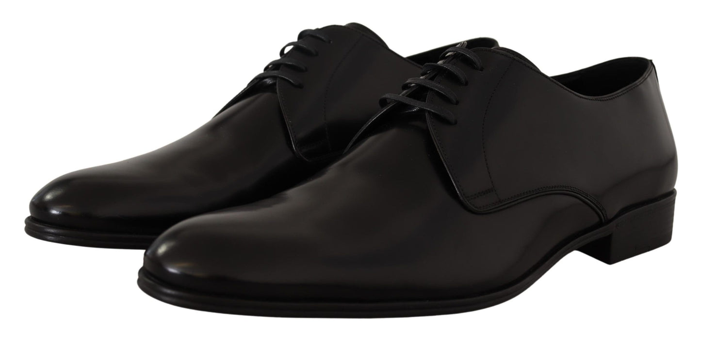 Dolce & Gabbana Elegant Black Leather Derby Shoes