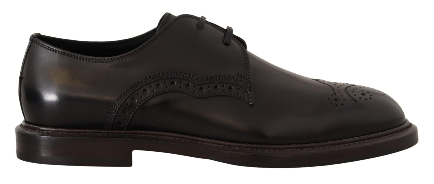 Formale Derby-Schuhe aus schwarzem Leder