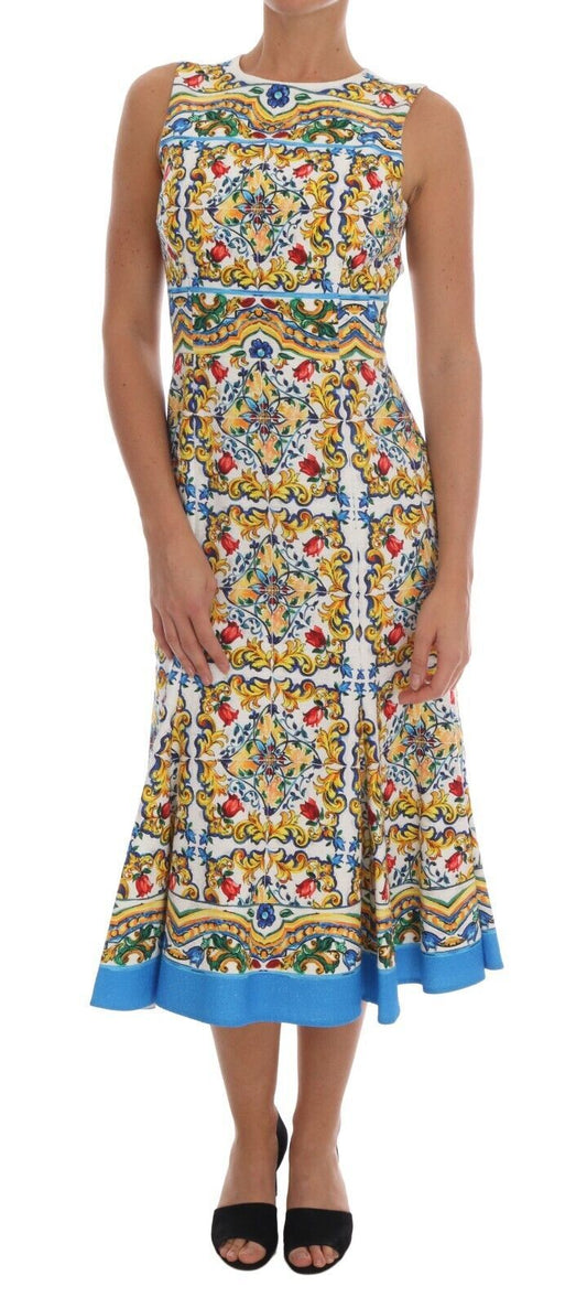 Dolce &amp; Gabbana – Midi-Etuikleid mit Majolika-Print