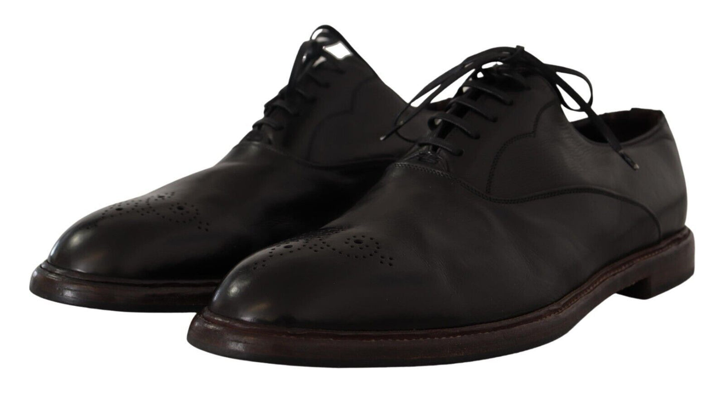 Scarpe derby stringate da uomo in pelle nera