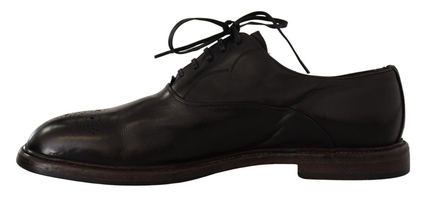 Scarpe derby stringate da uomo in pelle nera