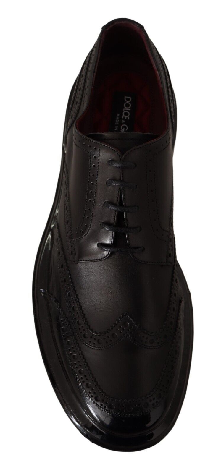 Scarpe derby formali con punta alare Oxford in pelle nera