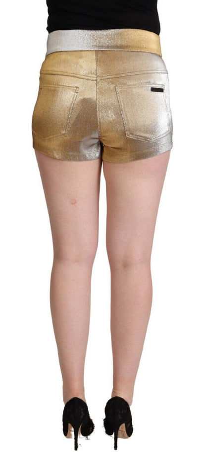 Dolce &amp; Gabbana Elegante Hotpants in Metallic-Gold