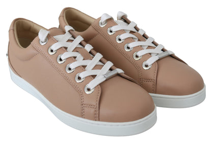 Sneakers in pelle rosa cipria