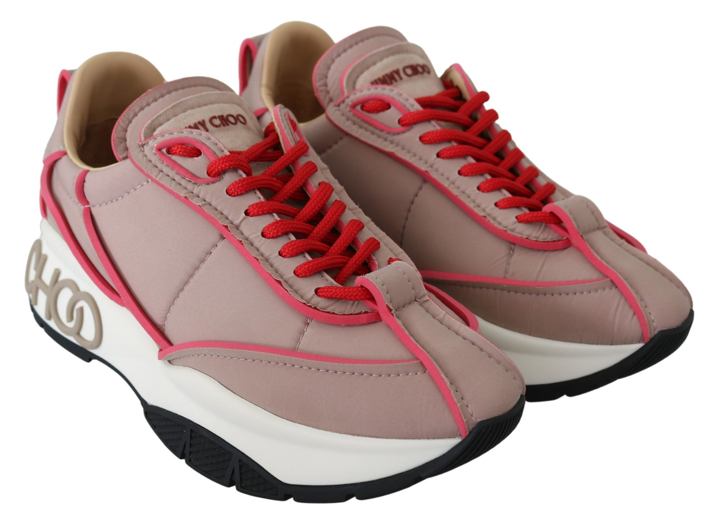 Ballettrosa und rote Raine-Sneaker