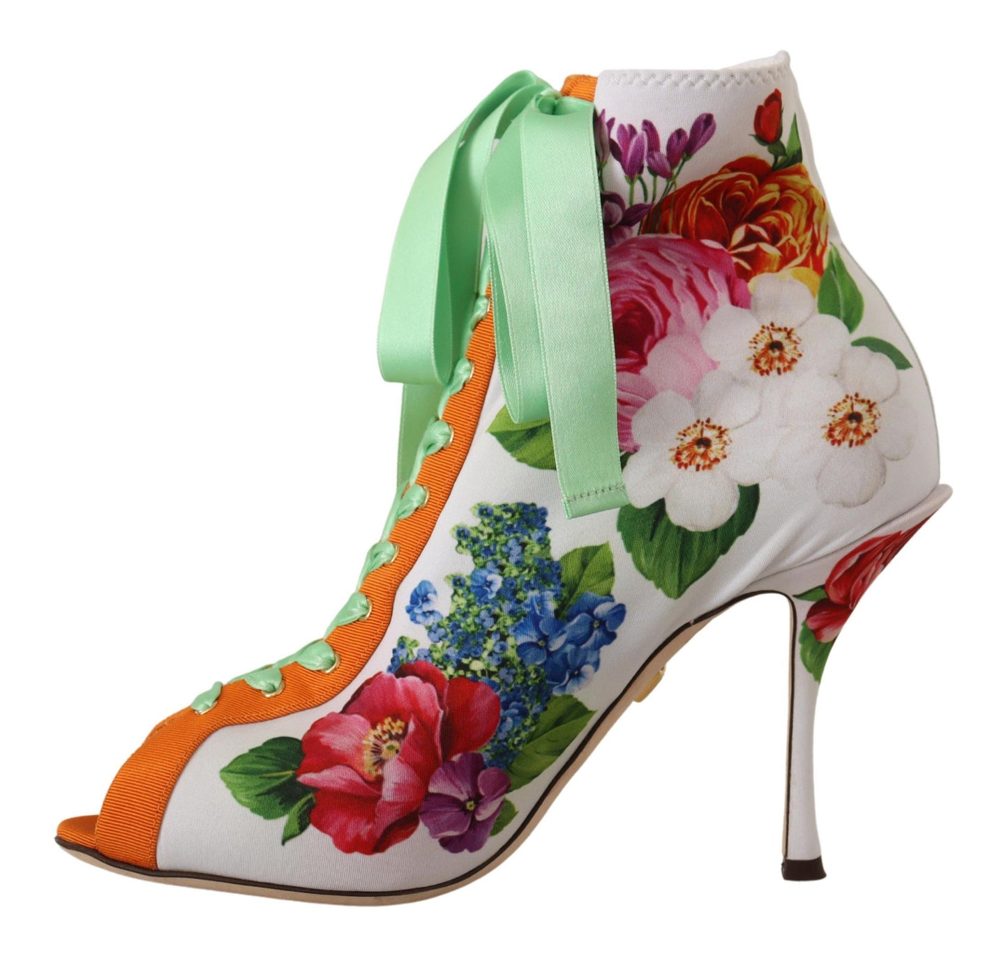 Dolce &amp; Gabbana – Jersey-Pumps mit Blumenmuster und offener Spitze