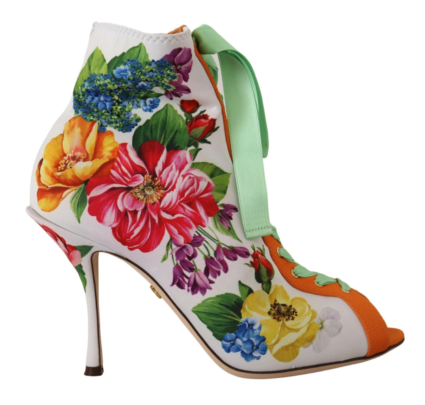 Dolce &amp; Gabbana – Jersey-Pumps mit Blumenmuster und offener Spitze