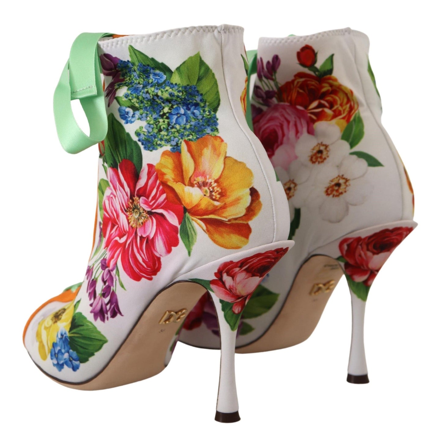 Dolce &amp; Gabbana – Jersey-Pumps mit Blumenmuster und offener Spitze