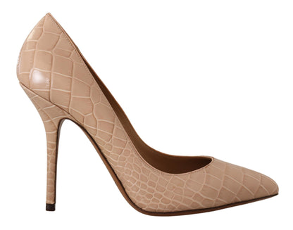 Beige Leder Bellucci Heels Pumps Schuhe