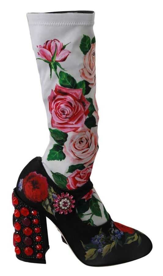 Dolce &amp; Gabbana – Sockenstiefel mit Blumenverzierung