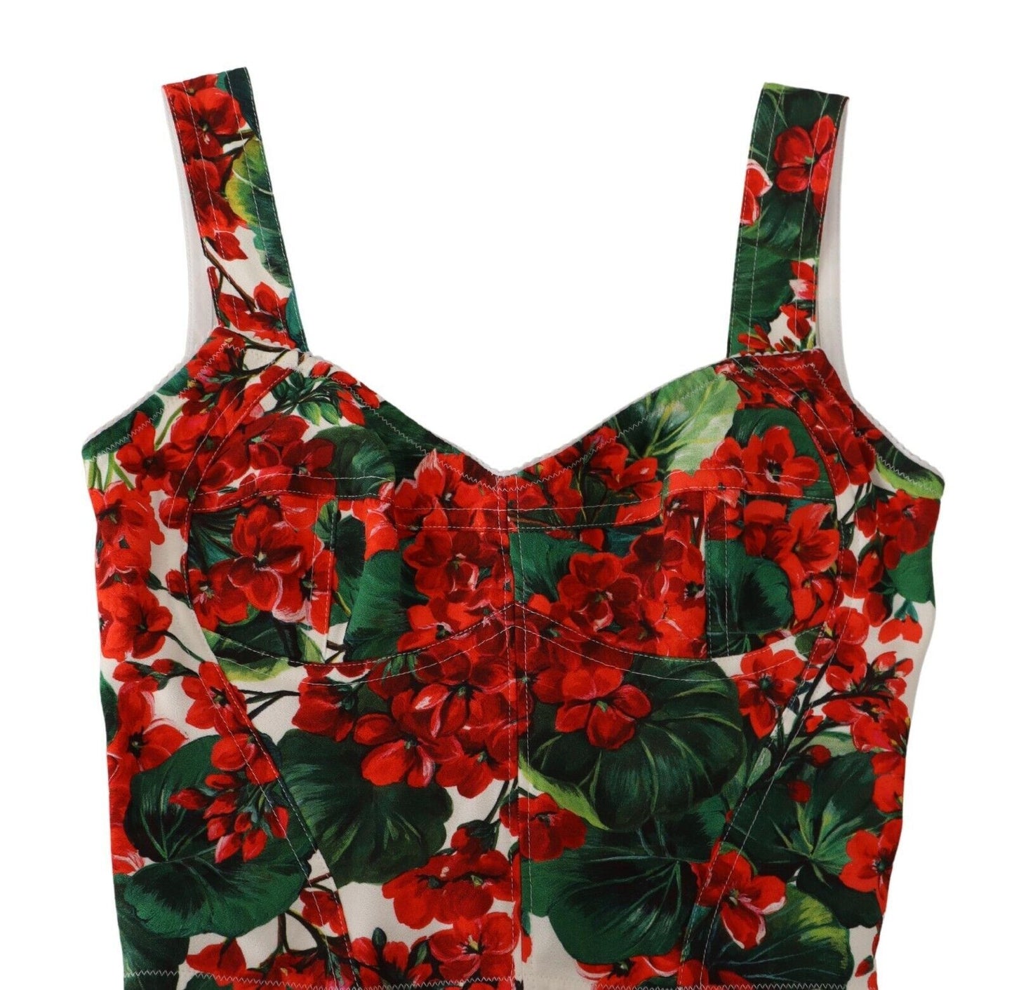 Dolce &amp; Gabbana Elegantes rotes kurzes Top mit Geranien-Print