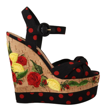 Dolce &amp; Gabbana – Mehrfarbige Plateauschuhe aus Seidenmischung