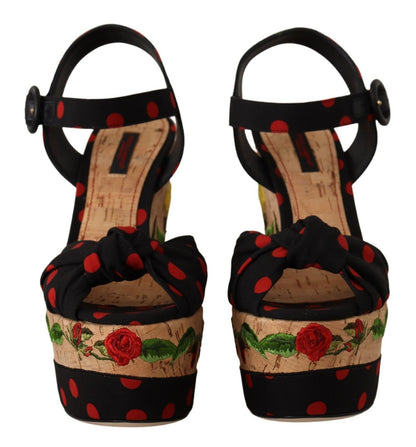 Dolce &amp; Gabbana – Mehrfarbige Plateauschuhe aus Seidenmischung