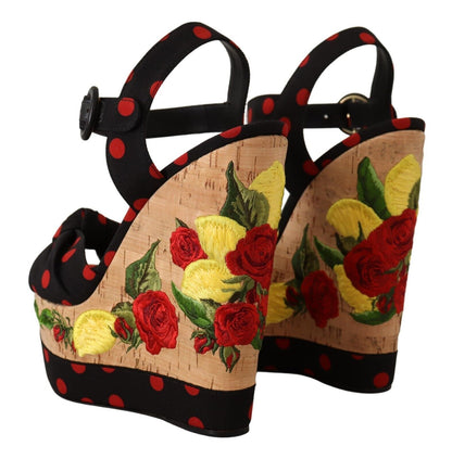 Dolce &amp; Gabbana – Mehrfarbige Plateauschuhe aus Seidenmischung