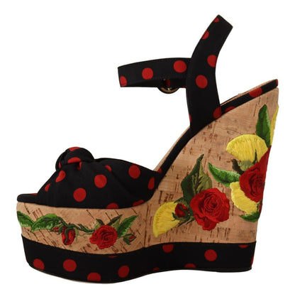 Dolce &amp; Gabbana – Mehrfarbige Plateauschuhe aus Seidenmischung