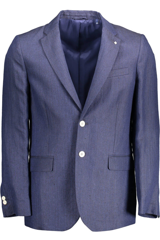 Giacca blazer in lino blu