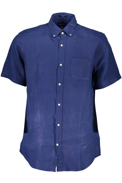 Gant Elegantes blaues Leinen-Button-Down-Hemd