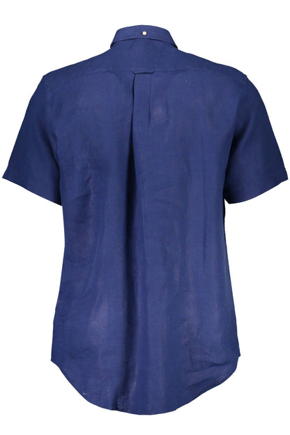 Gant Elegantes blaues Leinen-Button-Down-Hemd