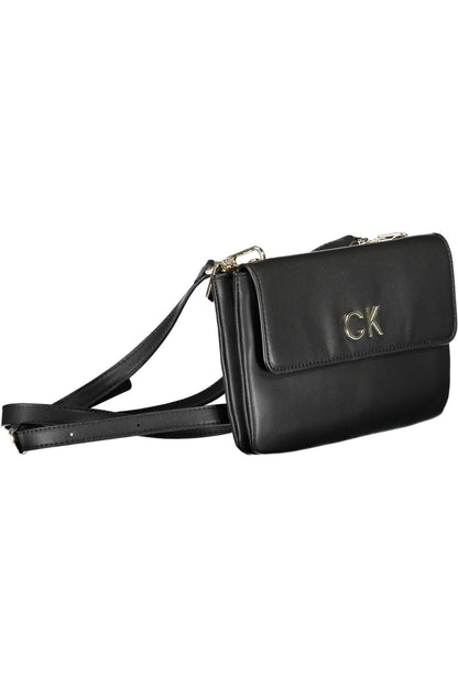 Calvin Klein – Schwarze Handtasche aus Polyester für Damen