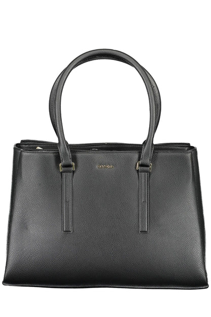 Calvin Klein – Schwarze Handtasche aus Polyester für Damen