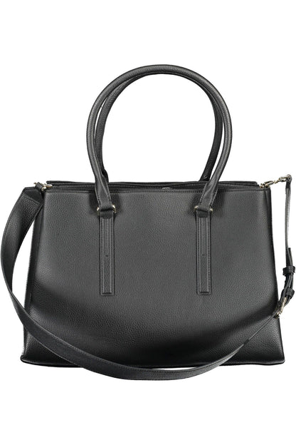 Calvin Klein – Schwarze Handtasche aus Polyester für Damen