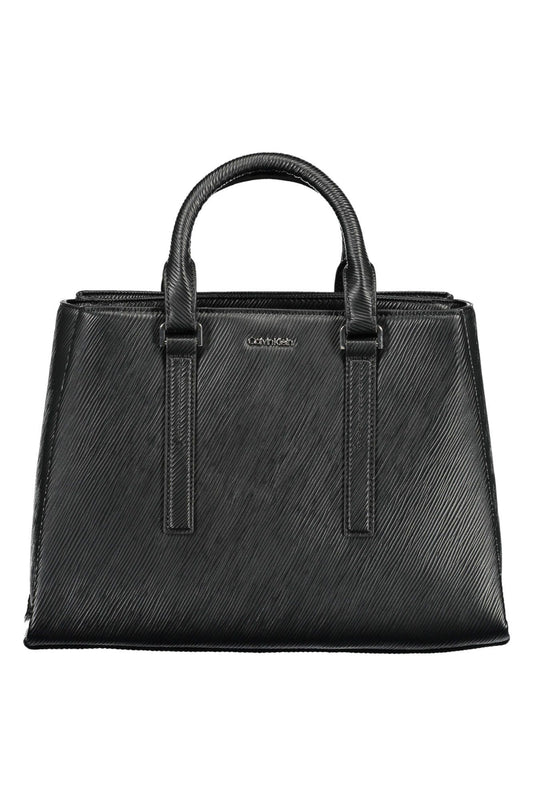 Calvin Klein – Schwarze Handtasche aus Polyester für Damen