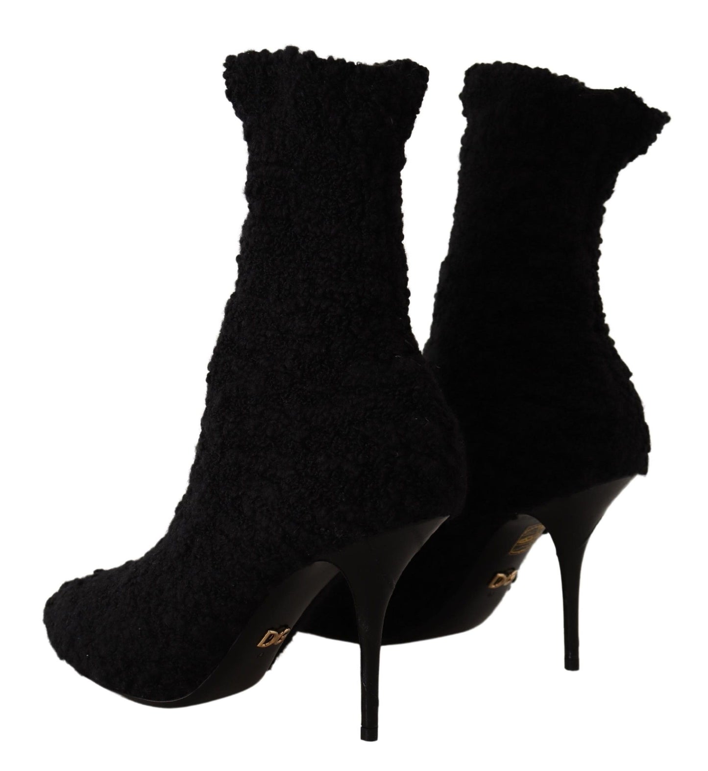 Schwarze Damenstiefel mit mittelhohem Stiletto-Absatz