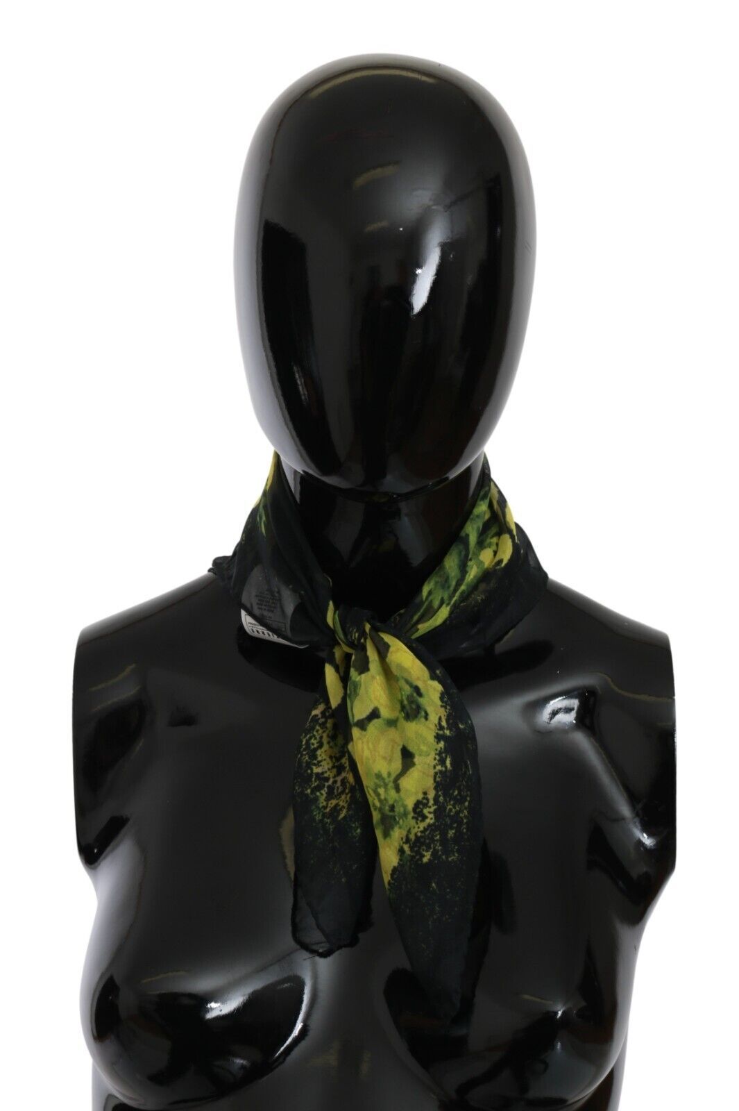 Sciarpa Foulard con scialle avvolgente floreale nero giallo