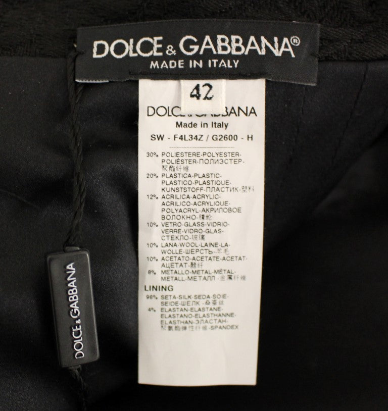 Dolce & Gabbana Black Crystal Embellished Masterpiece Skirt