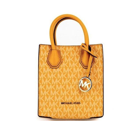 Borsa a tracolla Mercer XS Honeycomb Gold Signature PVC North South Shopper