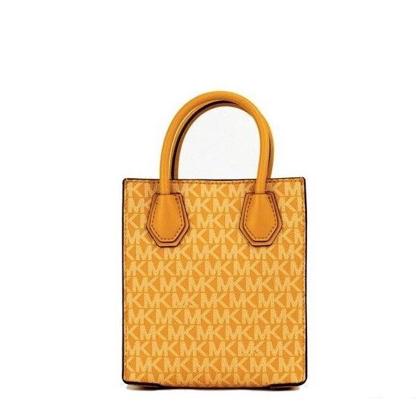 Borsa a tracolla Mercer XS Honeycomb Gold Signature PVC North South Shopper