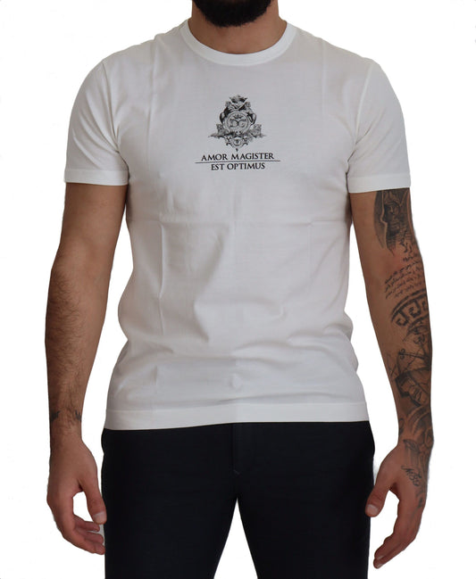 T-shirt Amor Magister in cotone bianco con logo