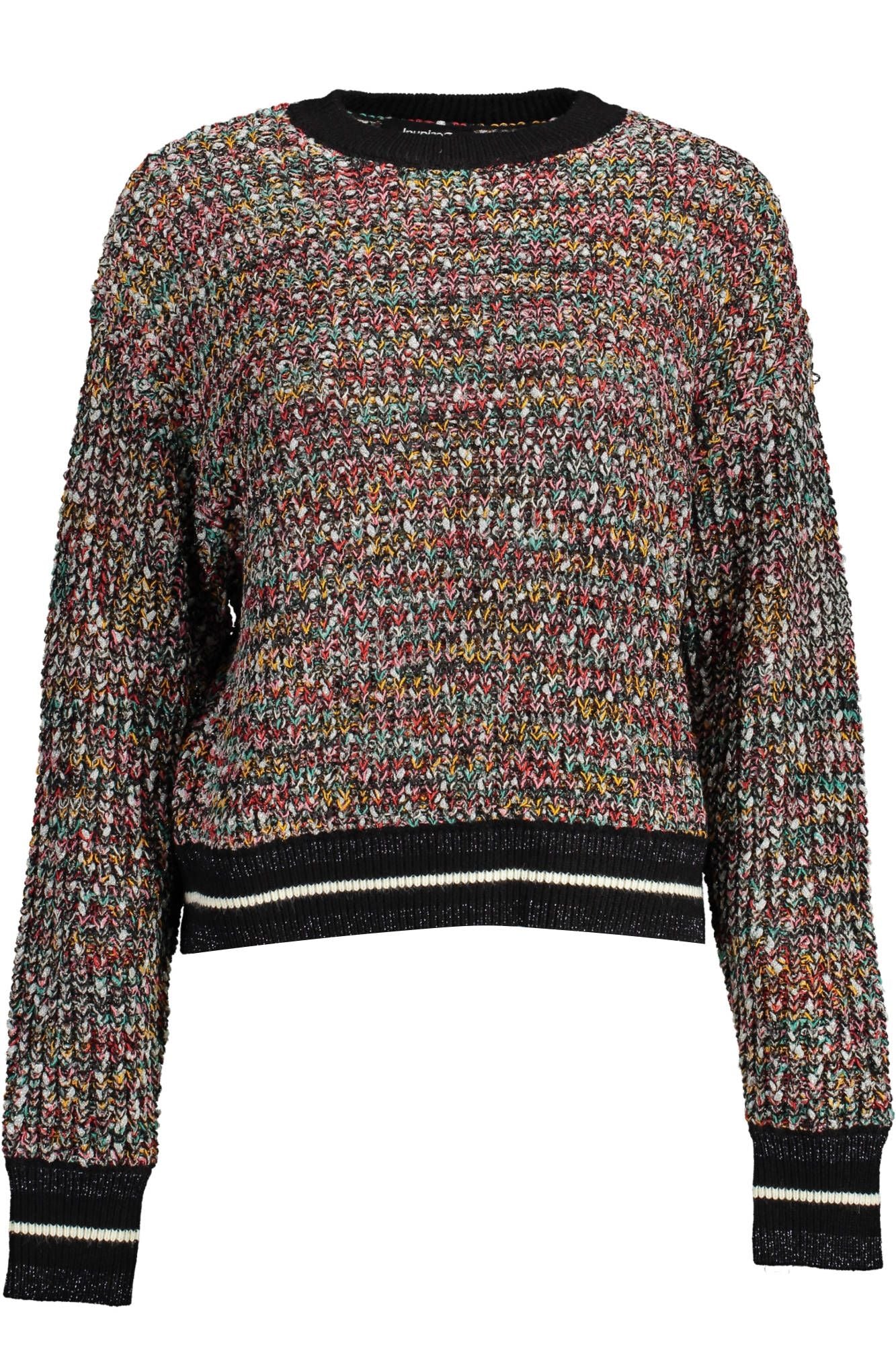 Desigual Enigmatic Schwarzer Pullover mit kontrastierenden Details