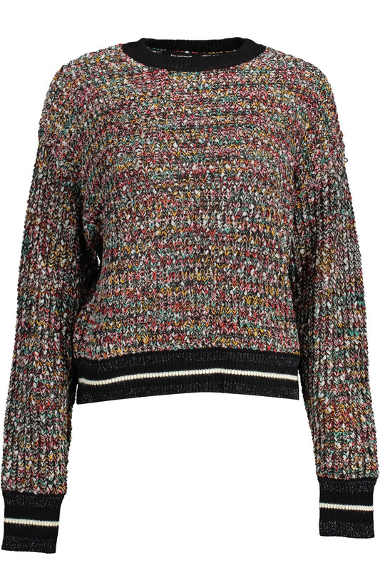 Desigual Enigmatic Schwarzer Pullover mit kontrastierenden Details