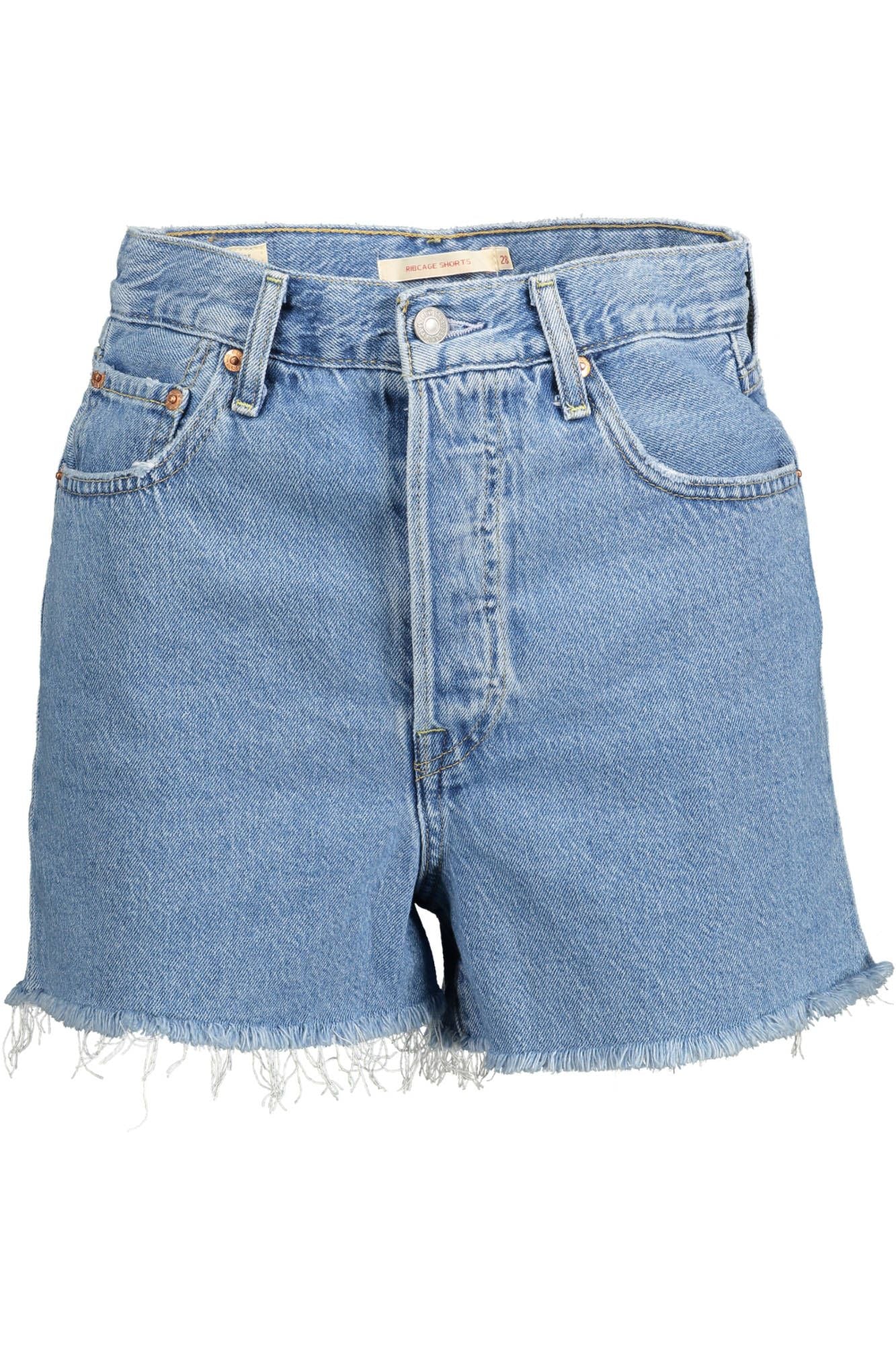 Levi's – Schicke Jeansshorts mit Fransensaum in Hellblau