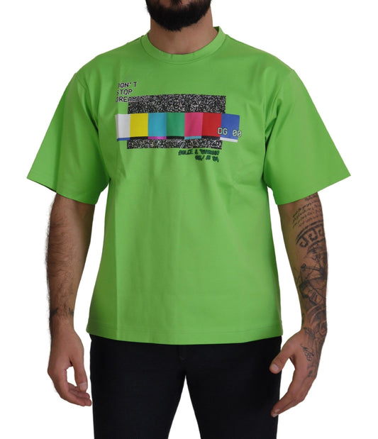 T-shirt Top DG CHANNEL in cotone verde