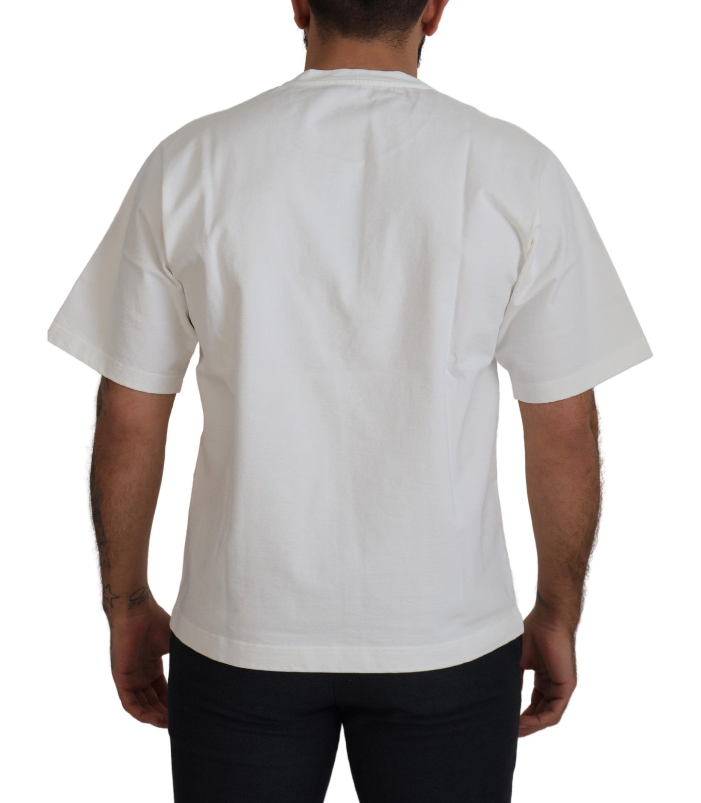 T-shirt girocollo in cotone bianco Amor