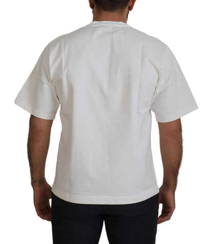 T-shirt girocollo in cotone bianco Amor