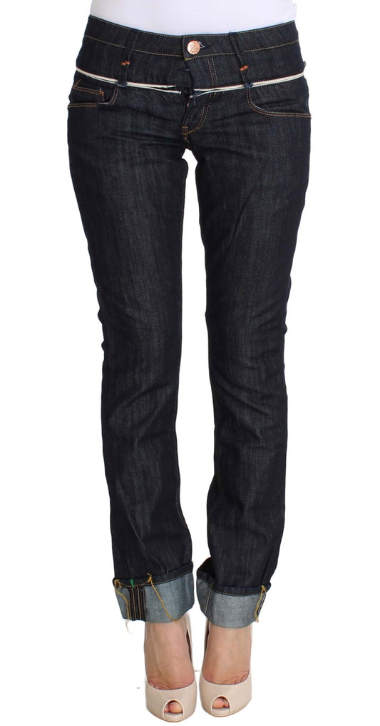 Jeans dal taglio dritto con pantaloni in cotone denim blu