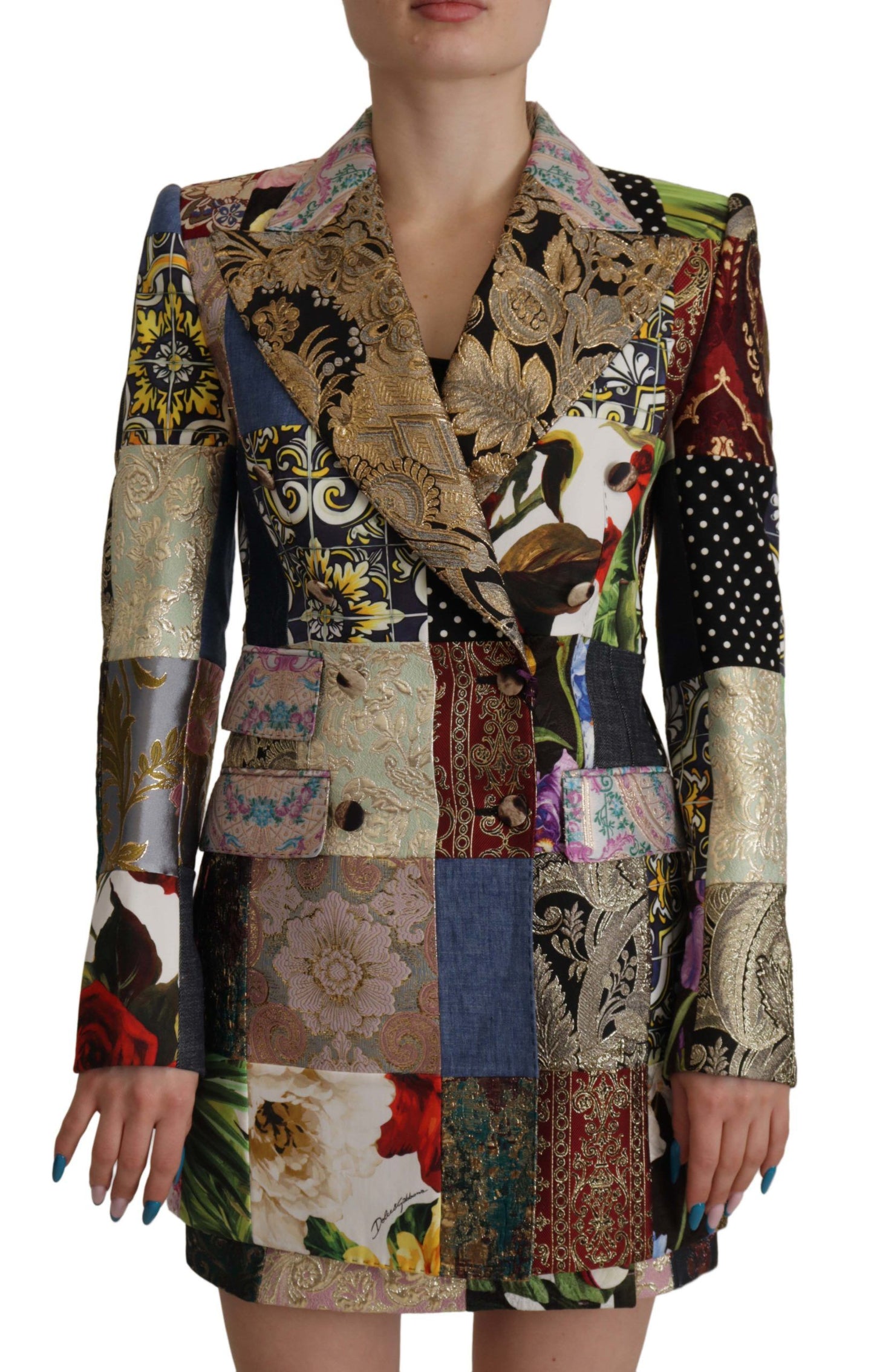 Dolce &amp; Gabbana Elegante mehrfarbige Patchwork-Blazerjacke