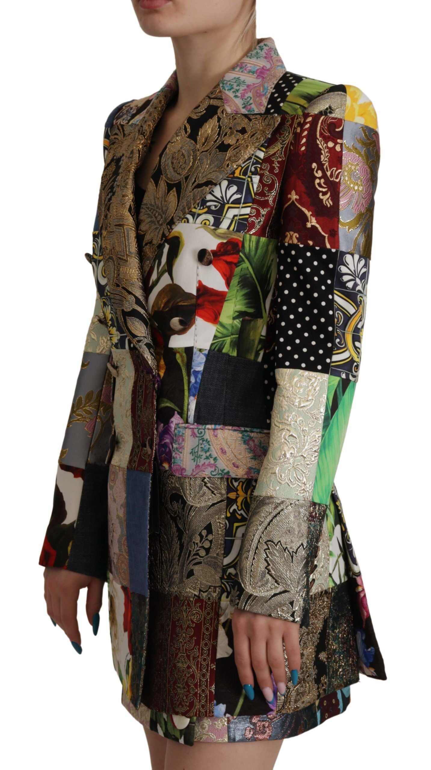 Dolce &amp; Gabbana Elegante mehrfarbige Patchwork-Blazerjacke