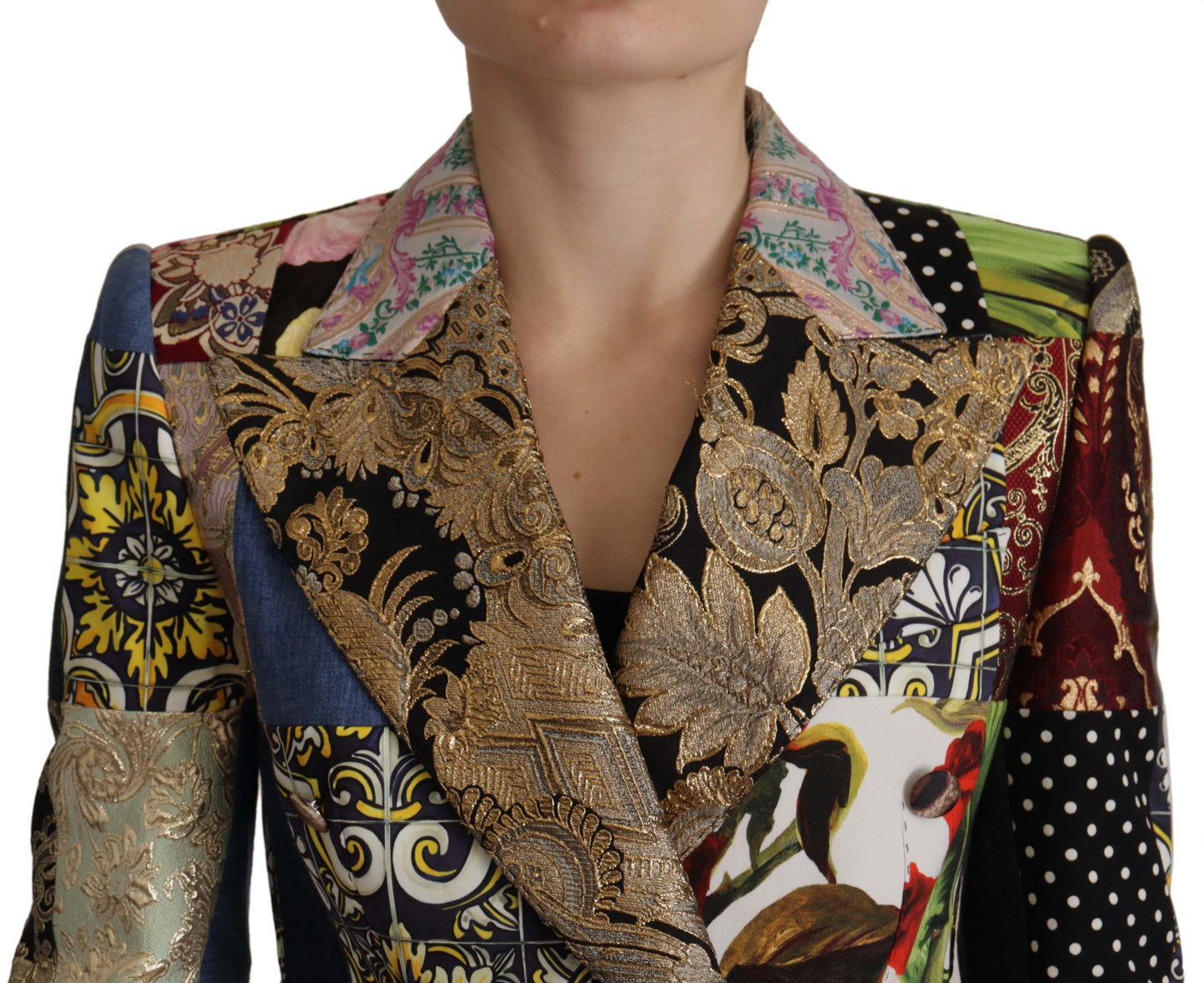 Dolce &amp; Gabbana Elegante mehrfarbige Patchwork-Blazerjacke