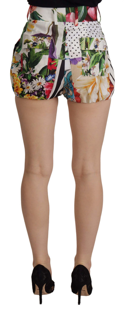 Dolce &amp; Gabbana – Shorts mit hoher Taille und Majolika-Blumenmuster in mehreren Farben