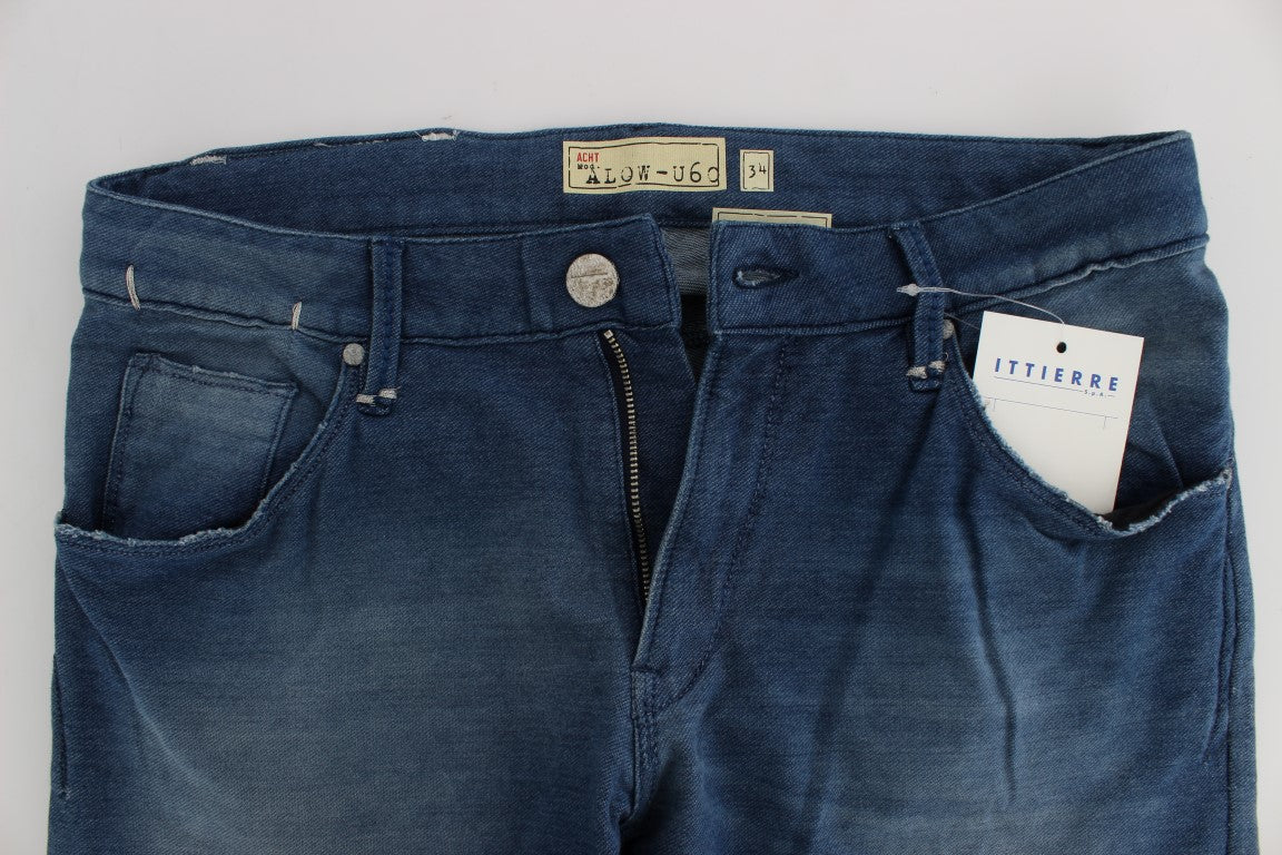 Jeans slim fit in cotone stretch denim lavaggio blu