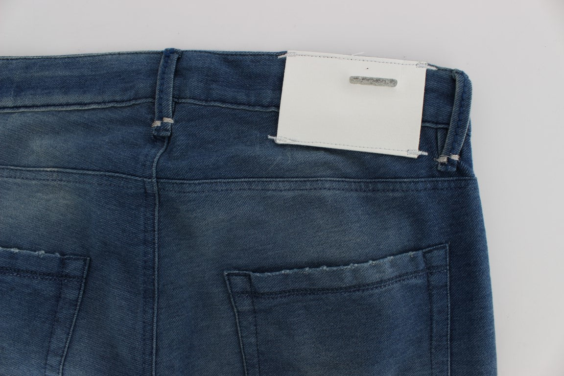 Slim-Fit-Jeans aus Denim-Baumwollstretch in blauer Waschung