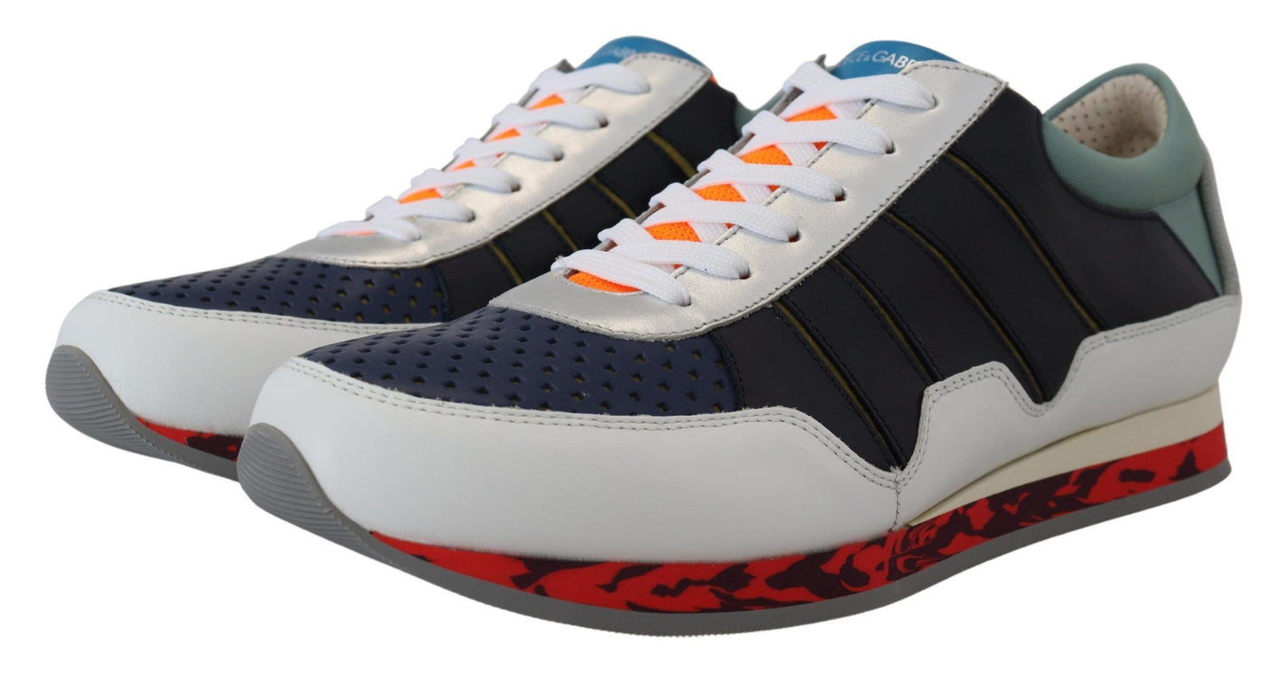 Sport-Low-Top-Sneaker aus mehrfarbigem Leder